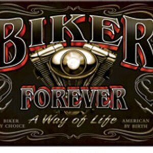 Motorcycle "BIKER FOREVER" 16" wide x 12"tall Tempered Glass Cutting Board 784-D